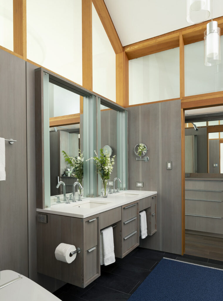 cambria counter top vertical grain douglas fir cabinets and paneling